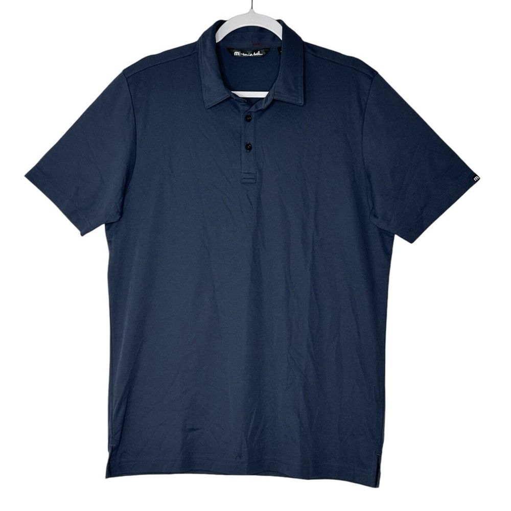 Travis Mathew Polo Shirt Adult Mens Large Athletic Navy Blue Short Sleeve